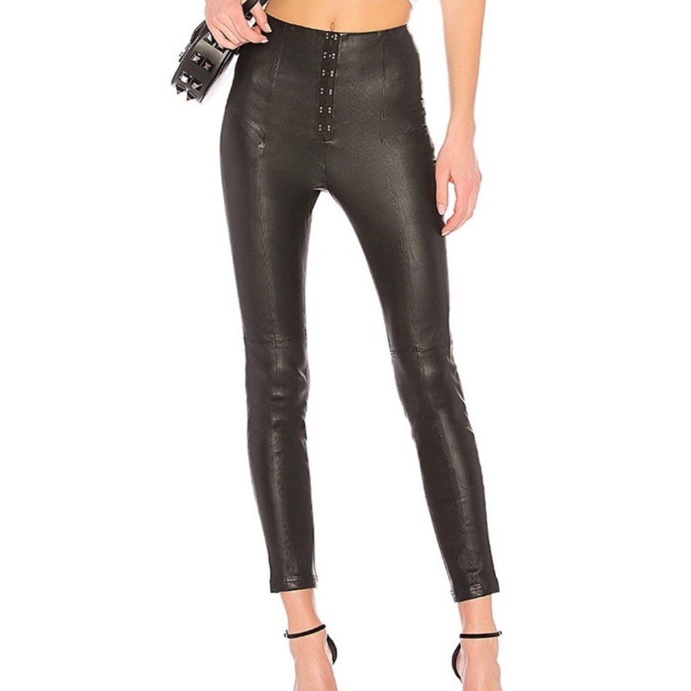 Revolve LPA high-waisted 100% leather leggings